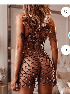 Andi Bagus Black Crochet Starnet Swim Coverup